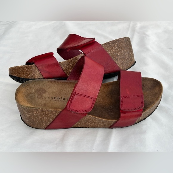 LOLASABBIA Red Velcro strap platform sandals size 9.5/10. - Picture 9 of 9